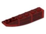 LEGO® Brick: Slope Brick Curved 6 x 1 Inverted 42023 | Color: Transparent Red