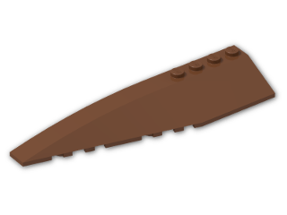 LEGO® Brick: Wedge 12 x 3 x 1 Double Rounded Left 42061 | Color: Reddish Brown