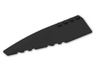 LEGO® Brick: Wedge 12 x 3 x 1 Double Rounded Left 42061 | Color: Black