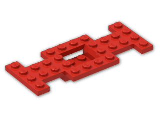 LEGO® Brick: Car Base 4 x 10 x 0.667 with 2 x 2 Center Open 4212b | Color: Bright Red