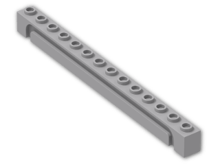 LEGO® Brick: Brick 1 x 14 with Groove 4217 | Color: Medium Stone Grey