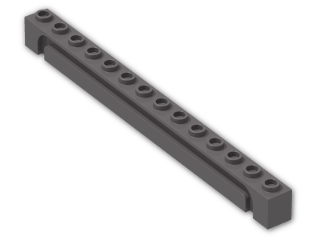LEGO® Brick: Brick 1 x 14 with Groove 4217 | Color: Dark Stone Grey