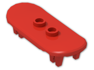 LEGO® Stein: Minifig Skateboard with Four Wheel Clips 42511 | Farbe: Bright Red