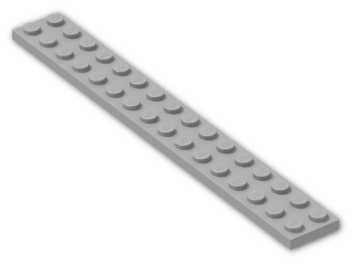 LEGO® Brick: Plate 2 x 16 4282 | Color: Medium Stone Grey