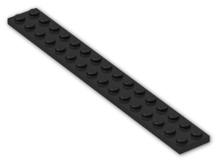 LEGO® Brick: Plate 2 x 16 4282 | Color: Black