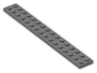 LEGO® Brick: Plate 2 x 16 4282 | Color: Dark Grey