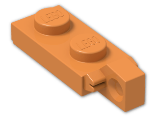 LEGO® Brick: Hinge Plate 1 x 2 Locking with Single Finger on End Vertical 44301 | Color: Bright Orange