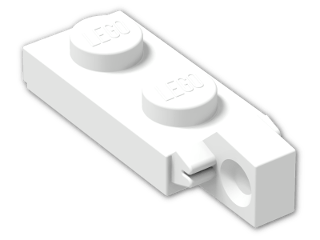 LEGO® Stein: Hinge Plate 1 x 2 Locking with Single Finger on End Vertical 44301 | Farbe: White