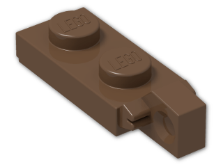 LEGO® Brick: Hinge Plate 1 x 2 Locking with Single Finger on End Vertical 44301 | Color: Brown