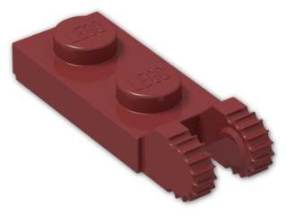 LEGO® Stein: Hinge Plate 1 x 2 Locking with Dual Finger on End Vertical 44302 | Farbe: New Dark Red