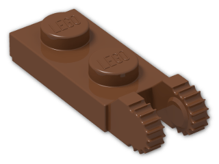 LEGO® Stein: Hinge Plate 1 x 2 Locking with Dual Finger on End Vertical 44302 | Farbe: Reddish Brown