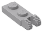 LEGO® Stein: Hinge Plate 1 x 2 Locking with Dual Finger on End Vertical 44302 | Farbe: Medium Stone Grey