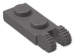 LEGO® Brick: Hinge Plate 1 x 2 Locking with Dual Finger on End Vertical 44302 | Color: Dark Stone Grey