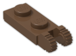 LEGO® Stein: Hinge Plate 1 x 2 Locking with Dual Finger on End Vertical 44302 | Farbe: Brown