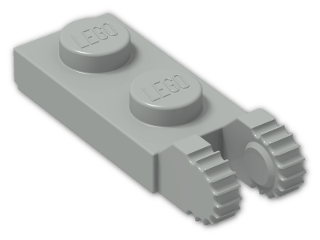 LEGO® Brick: Hinge Plate 1 x 2 Locking with Dual Finger on End Vertical 44302 | Color: Grey