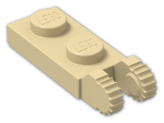 LEGO® Brick: Hinge Plate 1 x 2 Locking with Dual Finger on End Vertical 44302 | Color: Brick Yellow