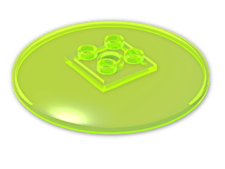 LEGO® Stein: Dish 6 x 6 Inverted with Hollow Studs 44375a | Farbe: Transparent Fluorescent Green