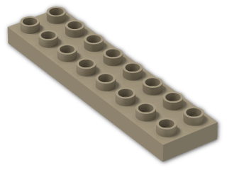 LEGO® Brick: Duplo Plate 2 x 8 44524 | Color: Sand Yellow