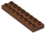 LEGO® Brick: Duplo Plate 2 x 8 44524 | Color: Reddish Brown