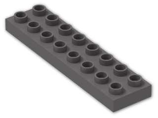 LEGO® Brick: Duplo Plate 2 x 8 44524 | Color: Dark Stone Grey