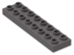 LEGO® Stein: Duplo Plate 2 x 8 44524 | Farbe: Dark Stone Grey