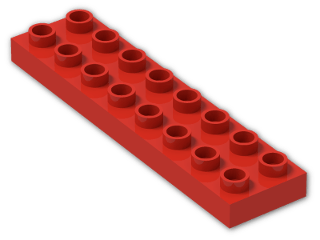LEGO® Stein: Duplo Plate 2 x 8 44524 | Farbe: Bright Red