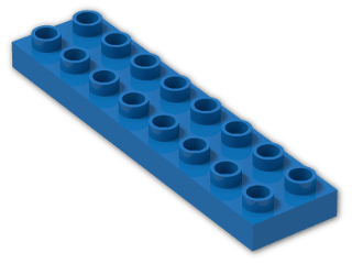 LEGO® Brick: Duplo Plate 2 x 8 44524 | Color: Bright Blue