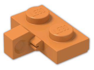LEGO® Brick: Hinge Plate 1 x 2 Locking with Single Finger On Side Vertical 44567 | Color: Bright Orange