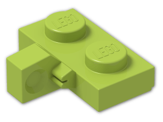 LEGO® Stein: Hinge Plate 1 x 2 Locking with Single Finger On Side Vertical 44567 | Farbe: Bright Yellowish Green