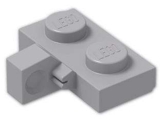 LEGO® Stein: Hinge Plate 1 x 2 Locking with Single Finger On Side Vertical 44567 | Farbe: Medium Stone Grey