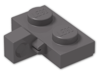 LEGO® Stein: Hinge Plate 1 x 2 Locking with Single Finger On Side Vertical 44567 | Farbe: Dark Stone Grey