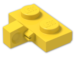 LEGO® Stein: Hinge Plate 1 x 2 Locking with Single Finger On Side Vertical 44567 | Farbe: Bright Yellow