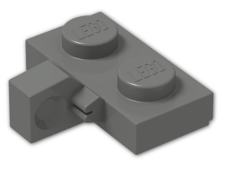 LEGO® Stein: Hinge Plate 1 x 2 Locking with Single Finger On Side Vertical 44567 | Farbe: Dark Grey
