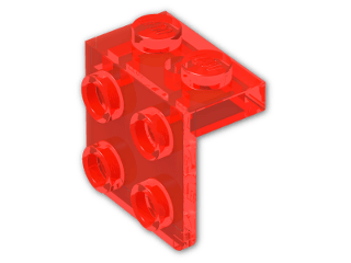 LEGO® Brick: Bracket 1 x 2 - 2 x 2 44728 | Color: Transparent Fluorescent Reddish Orange