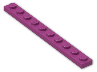 LEGO® Brick: Plate 1 x 10 4477 | Color: Bright Reddish Violet