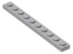 LEGO® Brick: Plate 1 x 10 4477 | Color: Medium Stone Grey