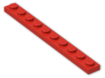 LEGO® Brick: Plate 1 x 10 4477 | Color: Bright Red