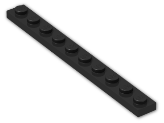 LEGO® Brick: Plate 1 x 10 4477 | Color: Black