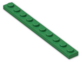 LEGO® Stein: Plate 1 x 10 4477 | Farbe: Dark Green
