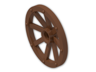 LEGO® Brick: Wheel 2.8 x 34 with 8 Spokes with Notched Hole for Wheel Holding 4489b | Color: Reddish Brown