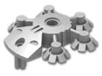 LEGO® Stein: Technic Shield 5 x 5 with Gear Tips 44938 | Farbe: Silver