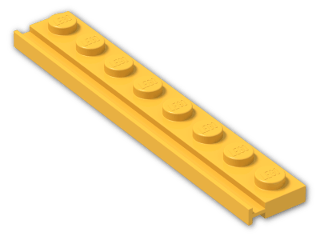 LEGO® Brick: Plate 1 x 8 with Door Rail 4510 | Color: Flame Yellowish Orange