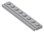 LEGO® Brick: Plate 1 x 8 with Door Rail 4510 | Color: Medium Stone Grey