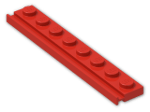 LEGO® Stein: Plate 1 x 8 with Door Rail 4510 | Farbe: Bright Red