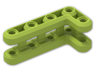 LEGO® Stein: Technic Beam 3 x 7 x 3 Bent 90 Double Chamfered 45803 | Farbe: Bright Yellowish Green