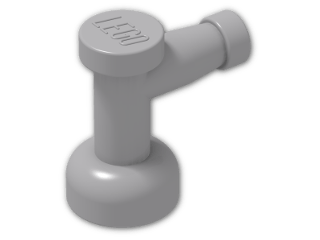 LEGO® Brick: Tap 1 x 1 without Hole in Spout 4599b | Color: Medium Stone Grey