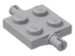 LEGO® Brick: Plate 2 x 2 with Wheel Holders 4600 | Color: Medium Stone Grey