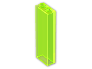 LEGO® Brick: Brick 1 x 2 x 5 without Centre Studs 46212 | Color: Transparent Fluorescent Green