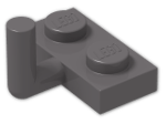 LEGO® Brick: Plate 1 x 2 with Vertical Bar on Long Side and Long Arm 4623 | Color: Dark Stone Grey
