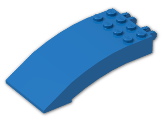 LEGO® Brick: Hinge Brick 4 x 8 x 2 Curved Locking with 2 Dual Fingers 46413 | Color: Bright Blue